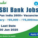 SBI Bank Job Vacancy 2025 – Apply Online